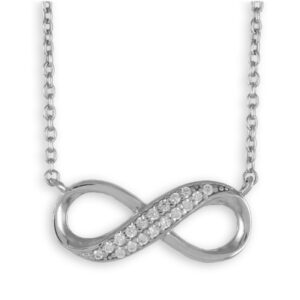 Collier Infinity mit 18 Zirkonia Silber 925/000