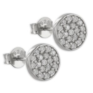 Ohrstecker mit 38 Zirkonia Echt Silber 925/000