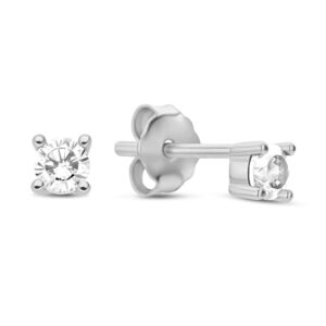 Ohrstecker mit Zirkonia weiß