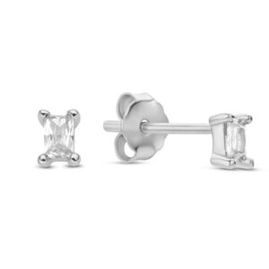 Ohrstecker mit Zirkonia im Baguetteschliff