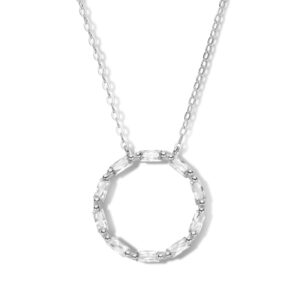 Collier Kreis mit Zirkonia weiß mit Baguetteschliff