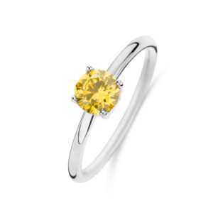 Damenring mit Zirkonia gelb