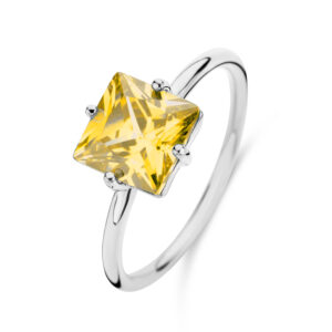 Damenring mit Zirkonia Citrin