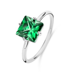 Damenring mit Zirkonia smaragdgrün