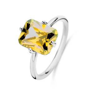 Damenring mit Zirkonia Citrin