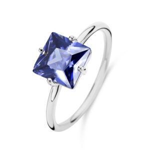 Damenring mit Zirkonia Tansanit