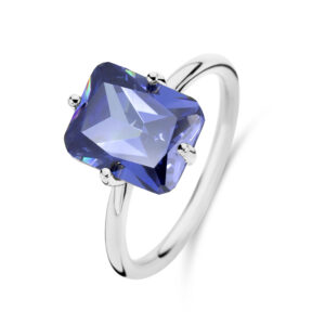 Damenring mit Zirkonia Tansanit