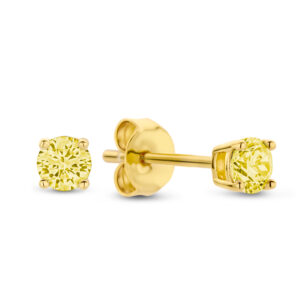 Ohrstecker mit Zirkonia gelb