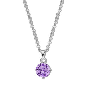 Collier mit Zirkonia lila