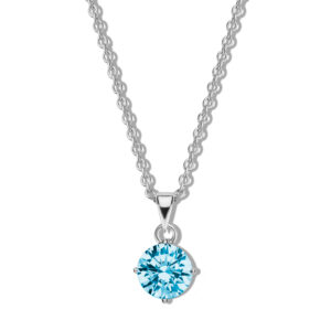 Collier mit Zirkonia hellblau