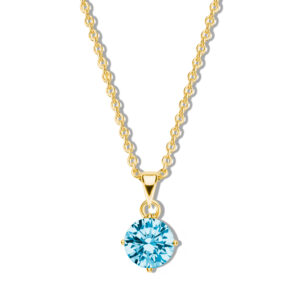 Collier mit Zirkonia hellblau