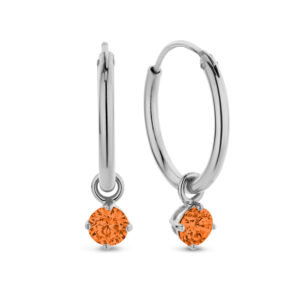 Creolen mit Anhänger Zirkonia orange