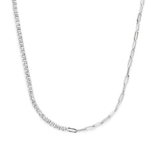 Halb Tennis / Halb Ankerkette mit Zirkonia weiß