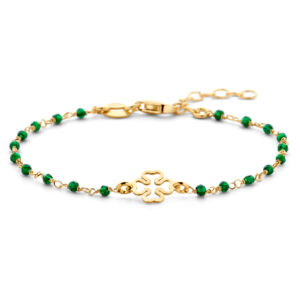 Armband Klee mit Kristall grün