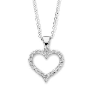 Collier mit Anhänger Herz 22 Zirkonia