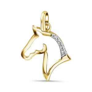 Anhänger Pferdekopf mit 5 Zirkonia