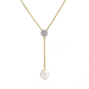 Collier mit Süßwasser-Zuchtperle und 20 Zirkonia