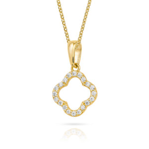 Kleeblatt Anhänger "Cleo" mit Zirkonia 333 Gold