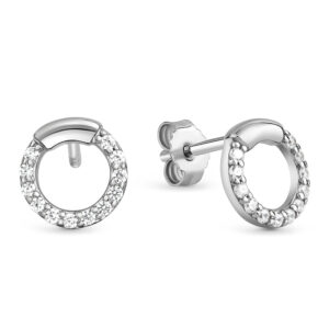 Ohrstecker rund mit 24 Zirkonia