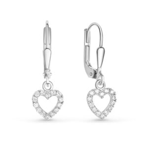Ohrhänger Herz mit 28 Zirkonia