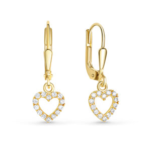 Ohrhänger Herz mit 28 Zirkonia