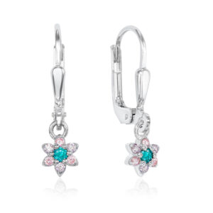 Ohrhänger Blume mit 14 Zirkonia