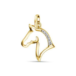 Anhänger Pferdekopf mit 5 Zirkonia