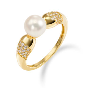 Damenring mit Süßwasser ZP & 42 Zirkonia