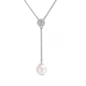 Collier mit Süßwasser-Zuchtperle und 20 Zirkonia