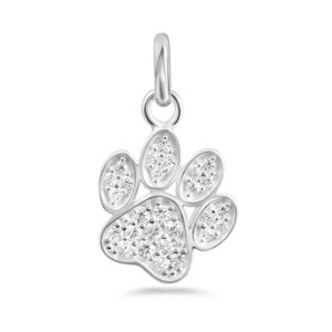 Anhänger Hundepfote mit 27 Zirkonia