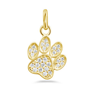 Anhänger Hundepfote mit 27 Zirkonia