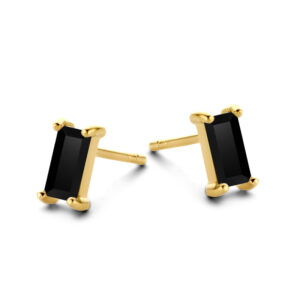 Ohrstecker mit Spinell schwarz