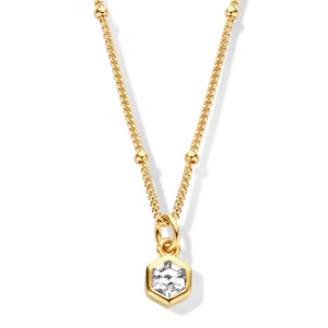 Collier mit Zirkonia Hexagon