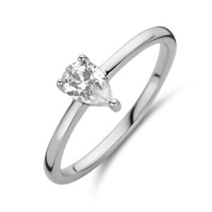 Damenring mit Zirkonia in Tropfenform