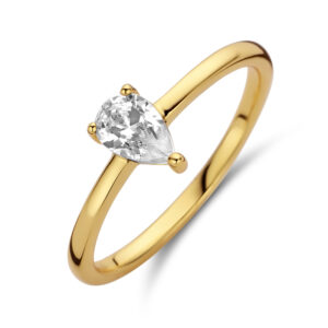 Damenring mit Zirkonia in Tropfenform