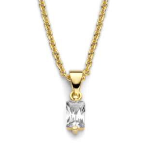 Collier mit Zirkonia Baguetteform