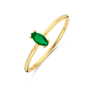 Damenring mit Zirkonia smaragdgrün