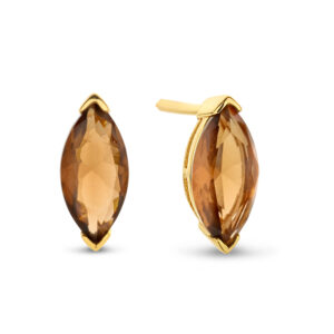 Ohrstecker mit Zirkonia braun