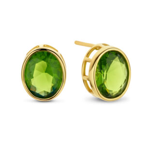 Ohrstecker mit Zirkonia grün oval