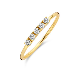 Damenring mit 5 Zirkonia