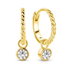 Klappcreolen mit Anhänger Zirkonia