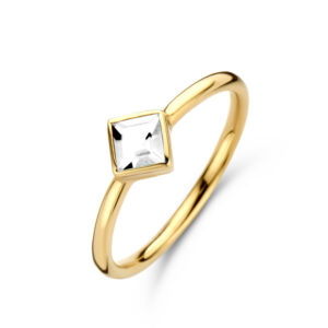 Damenring mit Kristall in weiß