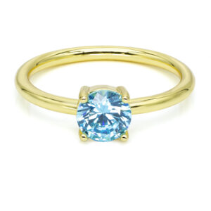 Damenring mit Zirkonia Hellblau