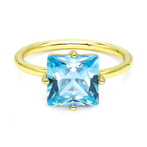 Damenring mit Zirkonia Hellblau