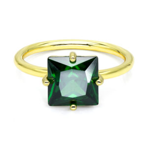 Damenring mit Zirkonia smaragdgrün