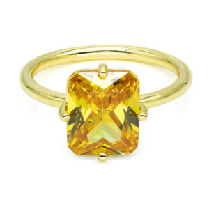 Damenring mit Zirkonia Citrin