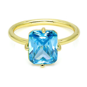 Damenring mit Zirkonia Hellblau