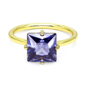 Damenring mit Zirkonia Tansanit