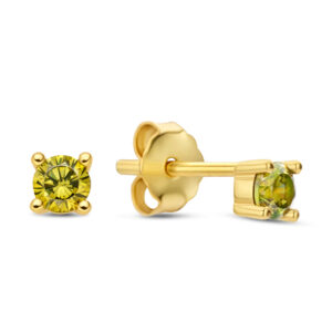 Ohrstecker mit Zirkonia Olivgrün