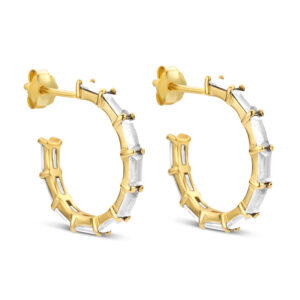 Ohrstecker Creolen mit 20 Zirkonia